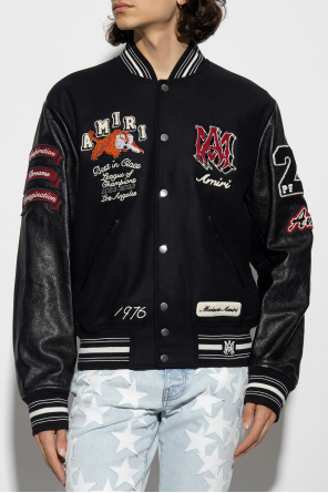 embroidered CC T-shirt - Black Bomber jacket Amiri